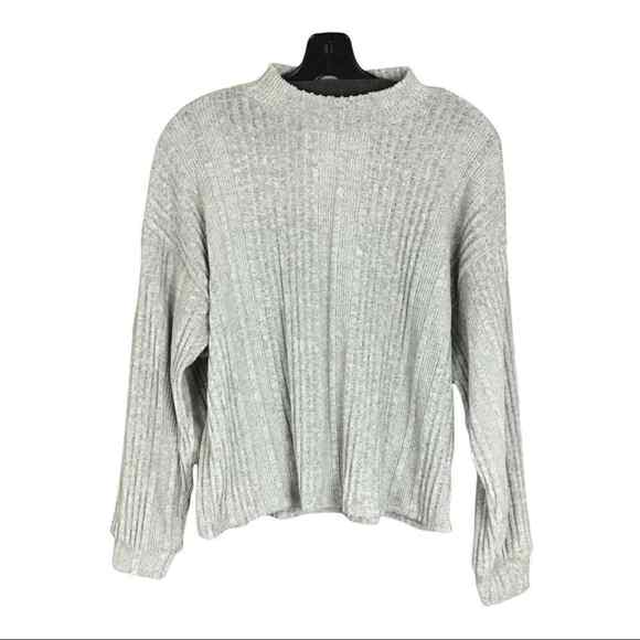 All In Favor Women’s Size L Gray Waffle Knit Mock Neck Sweater Pullover NWT - Picture 4 of 16